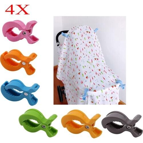 Baby Car Seat Accessories Toy 4pcs/Set Lamp Pram Stroller Peg To Hook Cover Blanket Clips