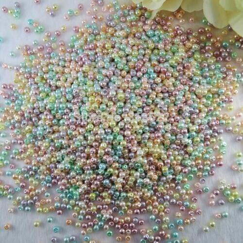 Free Shipping Mixed Assorted Color Glass Fashion Round Imitation pearl Beads 4mm Wholesale Loose Beads Jewelry Making 1000pcs