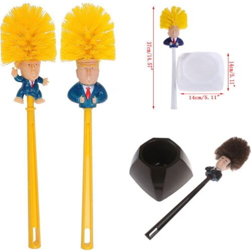 Toilet Brush Holders WC Borstel Donald Trump Emmanuel Macron Toilet Brush Make Toilet Great Again Commander In Crap
