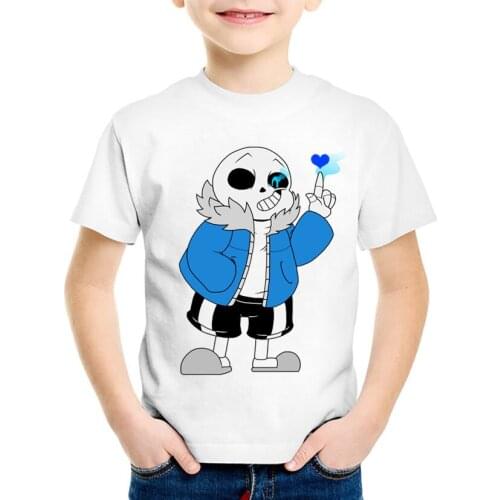 Children Funny T-shirts Cartoon Print Skull Brother Undertale Kids tshirt graphic Tees Boys/Girls Casual Great Tops Baby clothes