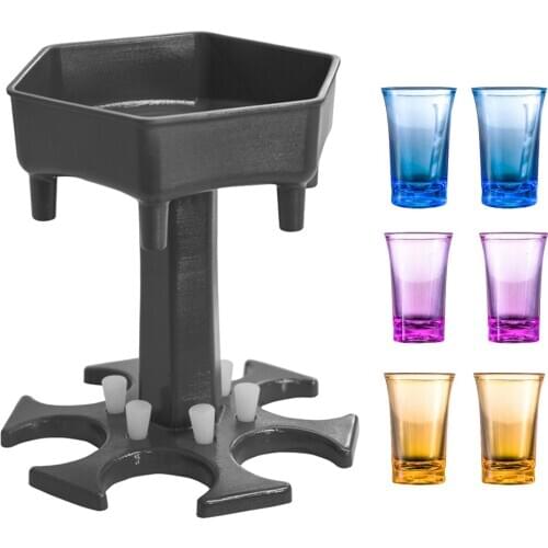 6 Shot Glass Dispenser and Holder Dispenser For Filling Liquids Shots Dispenser Multiple 6 Shot Dispenser PAK55