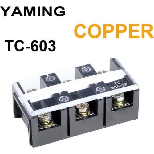 Electric High Current Connection Terminal Dual Row Connector Plate Wire Conductor TC-603 60A 3P COPPER