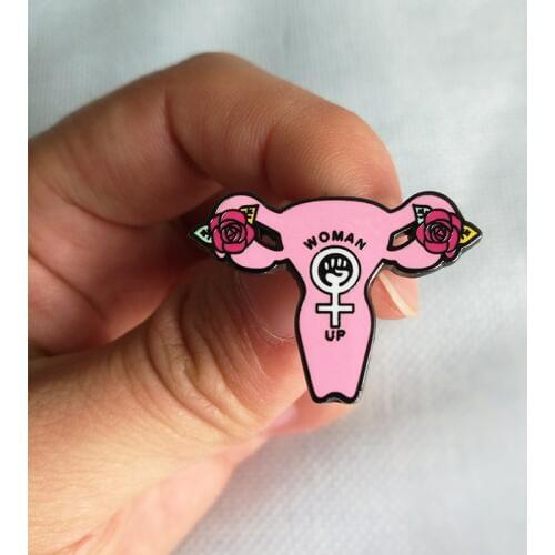 Uterus Enamel Pin Woman Up Feminist Badge Motivational The Future is Female Nasty Persist Political Buttons Feminist Gifts
