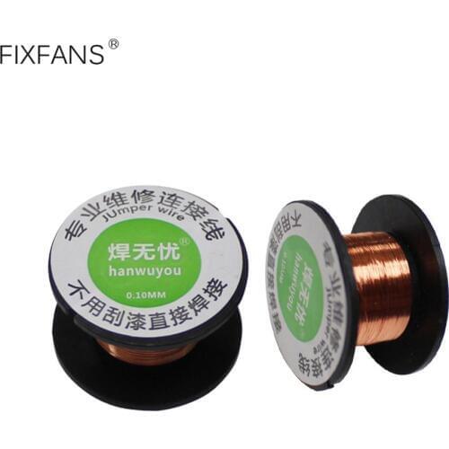 FIXFANS 2Pcs 0.1mm Jump Wire Circuit Board Welding for Mobile Phone Computer Laptop PCB Repair Soldering Wire Fly Line