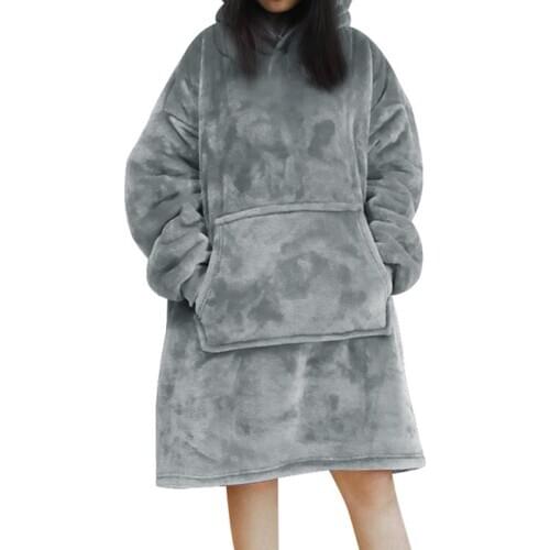 Robe Thick Warm Sleepwear Blanket with Sleeves Warm Hoodies Sweatshirts Giant TV Blanket Women Hoody Robe Casaco Feminino