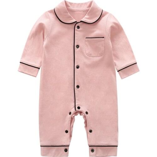 Hot ins Boys and Girls Cotton Home Style Toddlers Peter Pan Collars Unisex Infant Outwear Autumn Baby Long-sleeve Rompers