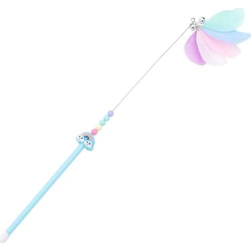 Cat toy fur ball feather fairy tease cat stick bell steel wire tease cat pole pet goods