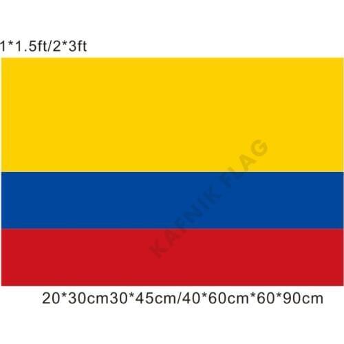 KAFNIK,free shipping 20*30cm/30*45cm/40*60cm/60*90cm small flags Colombia National Flag for Countries World Event Decorative