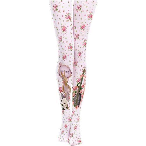 Little Floral Bunny Pipa Lolita Printed Pantyhose