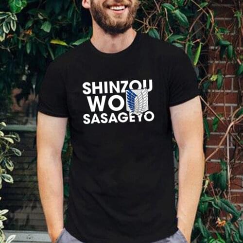 2021 Summer Hot Sale Attack on Titan New Style Vogue T Shirt High Quality Cotton O-neck Loose Tops Anime Casual Hipster Tee