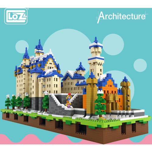 LOZ Diamond Blocks Architecture Toys Schloss Neuschwanstein Castle Model New Swan Stone Castle Blocks Building Set Bricks 9049