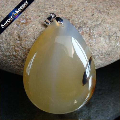 Men Jewelry Slide Large Natural Dendritic Moss Agates Stone Beads Pendant Necklace Wholesale Fashion Crystal for Boys Gift HS671