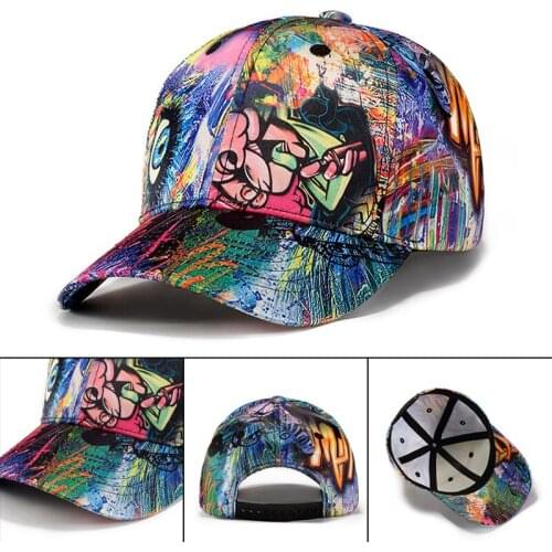 Newly Abstract Graffiti Baseball Cap Adjustable Quick-drying Polyester Breathable Sun Hat for Men & Women Outdoor Sports
