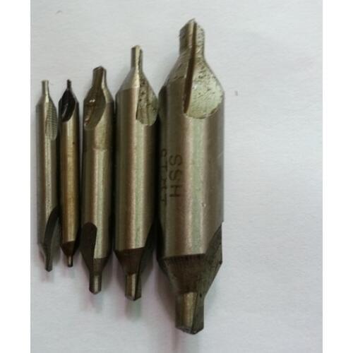 New 5pcs/lot HSS Silver Tone Combined Center Drills Countersinks Bit Set Free shipping
