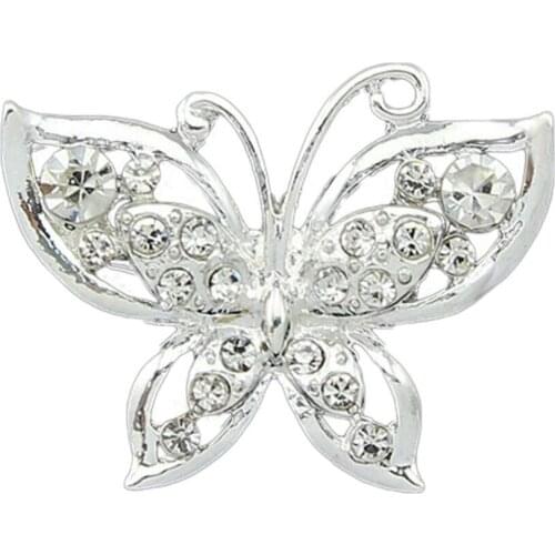 Plated Collar Pin Crystal Butterfly Brooch Charming Accessories Drop Shipping