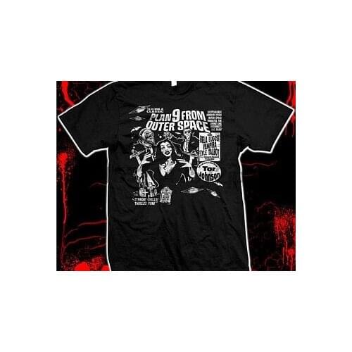 Plan 9 (Nine) from Outer Space Ed Wood Vampira Tor Johnson Pre shrunk hand screened 100% cotton t shirt