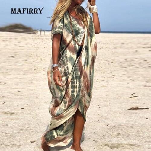 Colorful Casual Women O-Neck Beach Dress Summer New Arrival Irregular Loose Dress Elegant Lady Short Sleeve Dress 2021 Vestidos