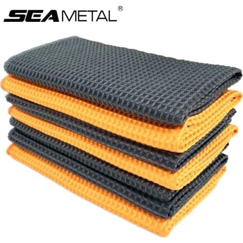40X40cm Car Towel Accessories Waffle Towels Wash Detailing Cleaning Cloth Auto Rag Wash Towel Wet and Dry Car Care Maintenance