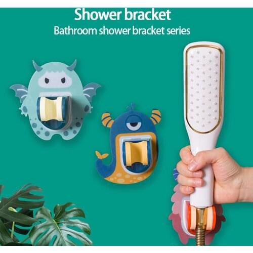 Adjustable Shower Head Holder Self-Adhesive Shower Head Bracket Wall Mount With Hooks Stand Shower Mounting Brackets Bathware