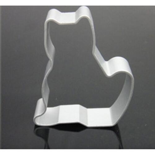 Cute Cat Shaped Aluminum Biscuit Cutter Mould Fondant Candy Cake Mold 3D Pastry Cookie Baking Tools