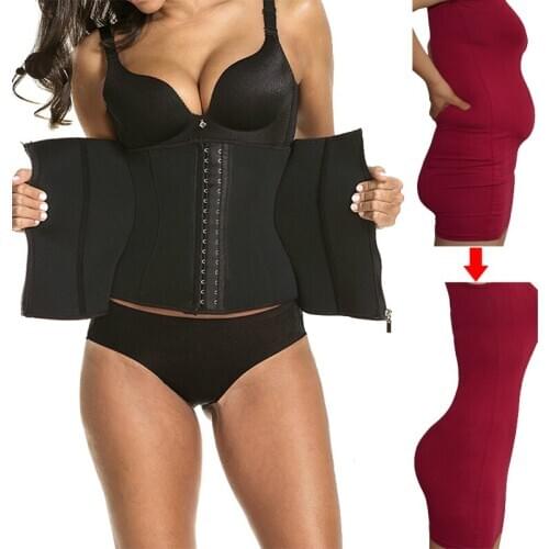 Waist Trainer Women Sweat Waist Trainer for Weight Loss 9 Spiral Steel Boned Slimming Belt Fat Burning Body Shaper