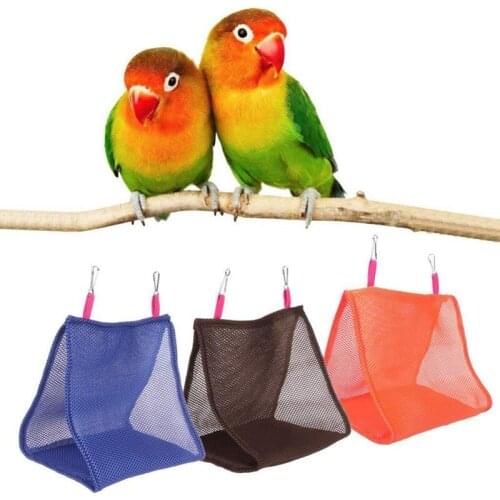 Triangle Mesh Summer Bird Cages Breathable Parrots Cage Bed Universal Nest Small Pet Swing Hammock Bird Supplies Color Random