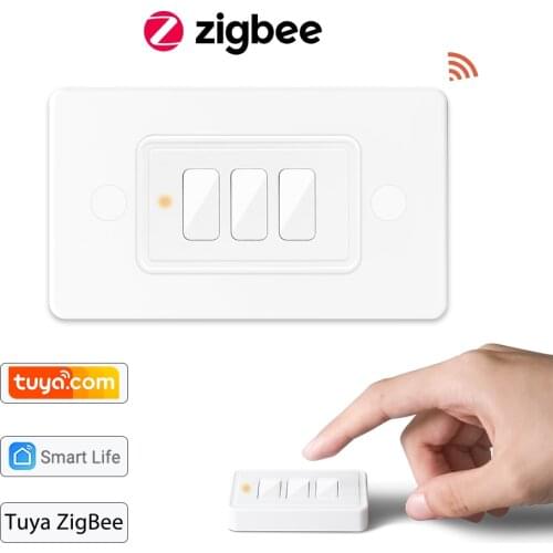 Tuya ZigBee 3.0 Wireless US 3 Gang Remote Control Switch Compatible with Smart Life Home Assistant Zigbee2MQTT DIY