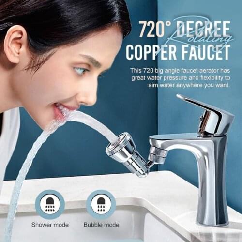 720° Degree Rotating Copper Faucet Universal Splash-Proof Swivel Water Saving Faucet For Bathroom embout robinet