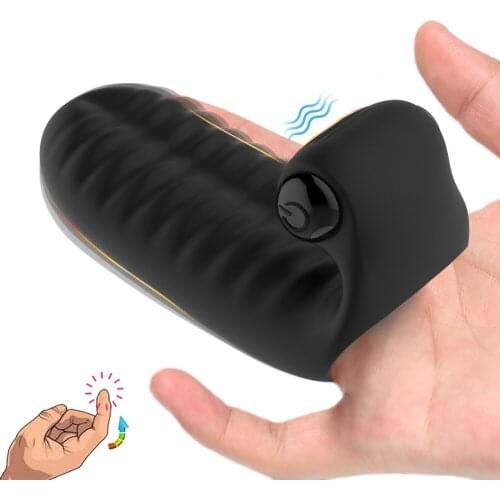 Finger Sleeve Vibrator Women G Spot Vagina Massager Gay Masturbate Clitoris Stimulator Orgasm Sex Toys For female Adult Goods 18