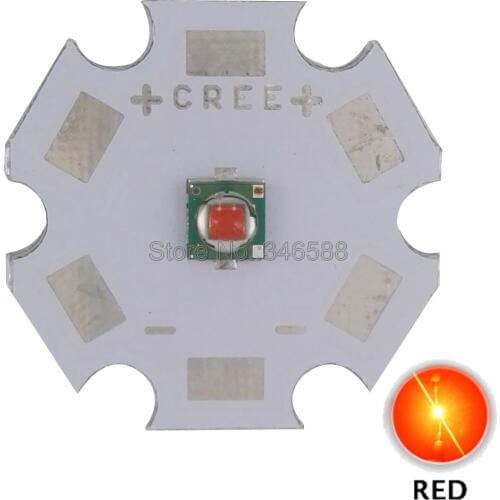 10pcs/Lot! Cree XLamp XP-E XPE Red 620-630NM 3W High Power LED Light Emitter Bead Chip Diode on 8mm 12mm 14mm 16mm 20mm PCB