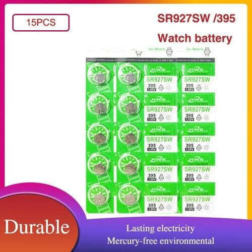 15pcs NEW FOR maxell 395 SR927SW 399 SR927W AG7 LR927 1.55V Watch Battery Silver Oxide Button Coin Cell MADE IN JAPAN
