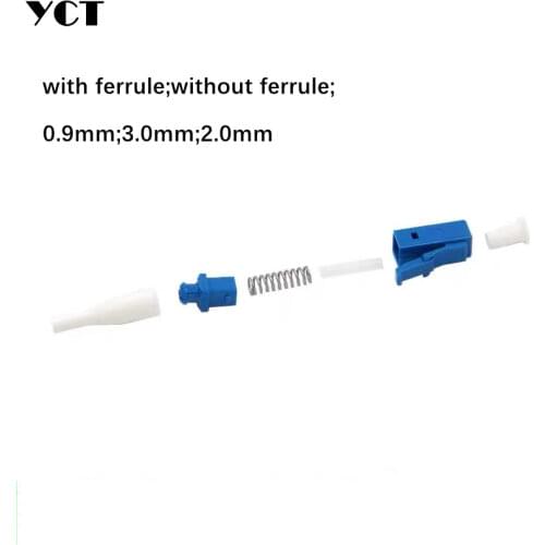 1000pcs fiber optic LC connector kits SX 0.9mm SM MM LC/APC connector kit accessories blue green gray without ferrule ELINK