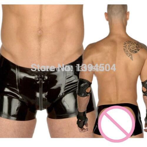2017 Exotic Lingerie New Hot Latex Pants Men Shorts Sexy With front Way Zipper Trousers Leggings Free Shipping Fast Delivery