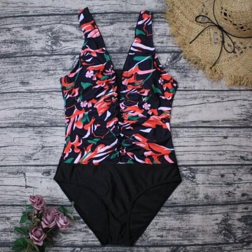 2021 Ruffle shoulder strap Swimsuit WomenS Beach Elegant Monokini Swimwear Women Multi-Line Fresh Blue One Piece Suit Plus size