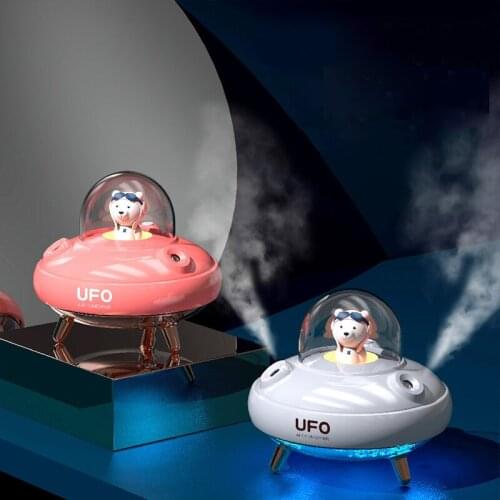 400ML UFO Dual Spray Cute Pet Humidifier Home Air Atomizer Water Replenishment Instrument Desktop Mini Usb Aromatherapy