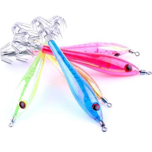 5Pcs Squid Jigs Lure 9.5cm 6g Shrimp Fishing Lure Octopus Cuttlefish Baits Squid Jig Luminous Bait Pesca Carp Fishing Wobbler