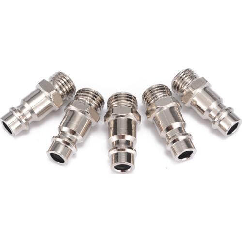 5pcs Join Hose Pneumatic Air Compressor Hose Quick Coupler Plug Socket Connector Pneumatic Parts 1/4" BSP Male