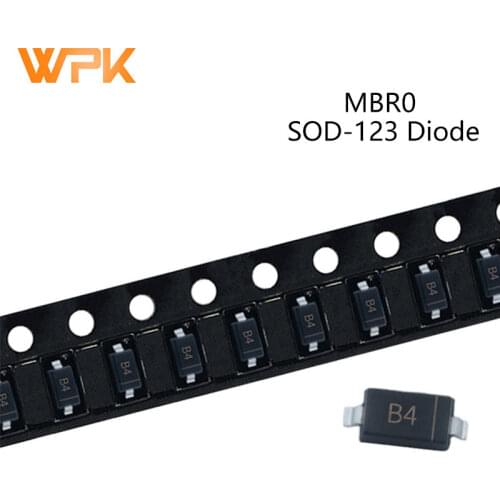 100Pcs SMD Schottky Barrier Diodes SOD-123 MBR0520LW B2 MBR0530W B3 MBR0540W B4 20V 30V 40V Electronic Components