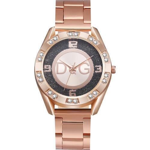 2020 New Women Casual Dress Quartz Rose Gold Watches Luxury Brand Fashion Stainless Steel Crystal Ladies Wristwatches Bear Reloj