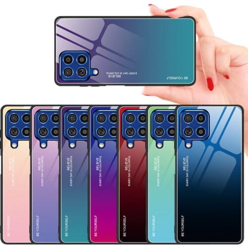 Gradient Glass Case for Samsung Galaxy A52 A72 F62 M62 A42 A32 Tempered Glossy Back Cover For Galaxy M31S A21S A31 A51 A71 5G