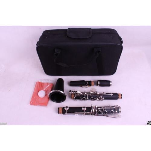 CLARINET-Nickel-Plated-Bb-Key-17-key-Nice-Sound-Ebonite-B