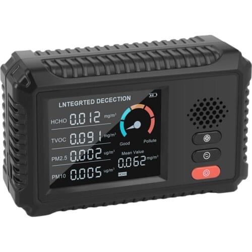 PM2.5 Air Quality Detector CO2 Meter Digital Temperature Humidity Tester Carbon Dioxide TVOC HCHO Detector Air Quality Monitor