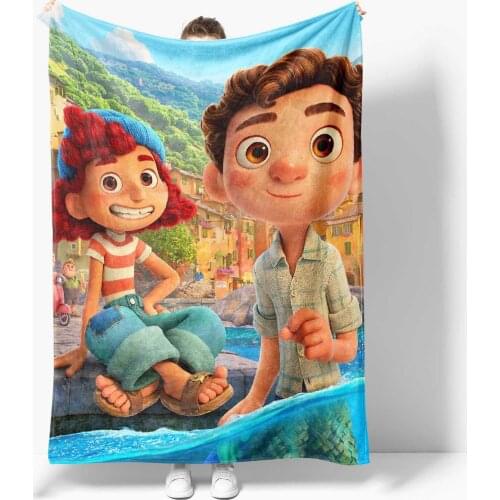 Disney Blanket Luca Alberto Cartoon 3D Printed Flannel Blanket Children Home Textile Soft Cute Anime Blanket Kids Birthday Gifts