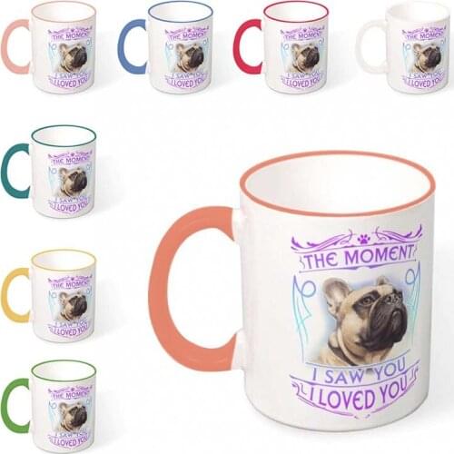 Personalized Custom Ceramic Mug Pet Pug Series Mug Coffee Milk Cup Water Mug Colorful Design Handle Mugs Eco-friendly 300ml Cups