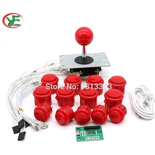 DIY Kit Arcade Zero Delay USB To PC PS3 Raspberry Pi Arcade Encoder Jamma MAME SANWA Type 5Pin Joystick 30MM 24MM Push Button