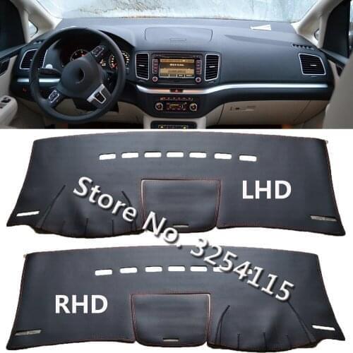 PU Leather Dashmat Suede Dashboard Cover Pad Dash Mat Carpet Car Styling Auto Accessories For VW Volkswagen Sharan 7N 2011~2012