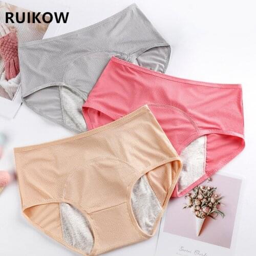 L-6XL Plus Size Menstrual Panties Women Sexy Leak Proof Hipster Underwear Period Proof Briefs High Waist Female Underpants