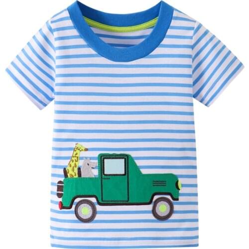 Toddler Summer T shirts Boys Rocket Print Cotton Children Tees Tops Kids Clothing Brand New Arrival Boys Tees Fashion T shirts