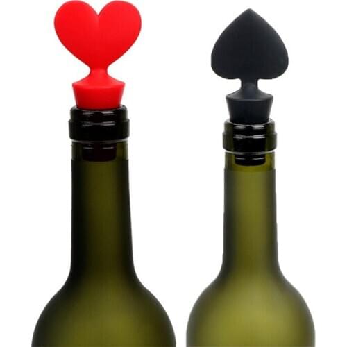 Reusable Wine Beer Cover Bottle Cap Food Grade Silicone Stopper Creative Poker Shape Sealer Cap Bottle Plug Cork Bar Accessories