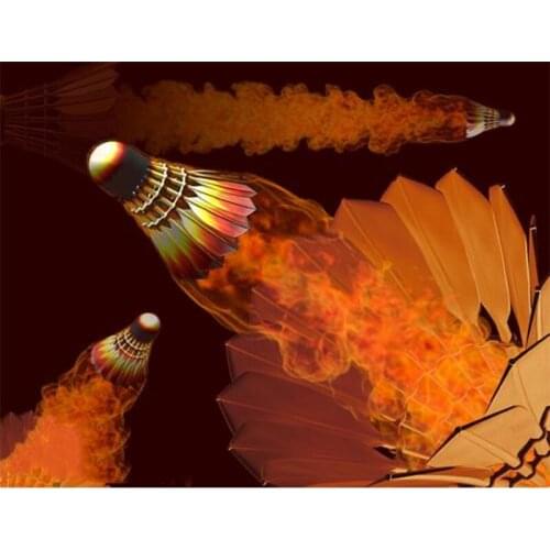 Full Drill Mosaic Rhinestone Fire badminton Sports 5D DIY Diamond painting cross stitch kits embroidery Needleworks Sticker P913